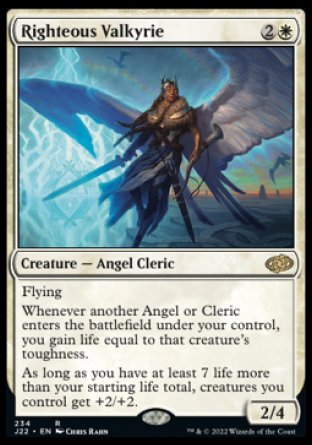 (234) Magic The Gathering Jumpstart 2022 Single: Righteous Valkyrie  Rare