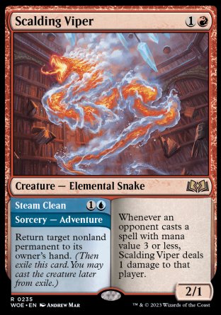 (235) Magic The Gathering Wilds of Eldraine Single: Scalding Viper // Steam Clean  Rare