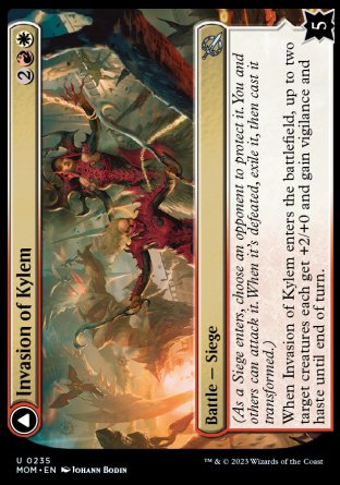 (235) Magic The Gathering March of the Machine Single: Invasion of Kylem // Valor's Reach Tag Team Holo Uncommon