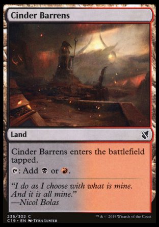 (235) Magic The Gathering Commander 2019 Single: Cinder Barrens  Common