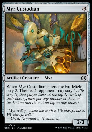 (235) Magic The Gathering Phyrexia: All Will Be One Single: Myr Custodian Holo Common