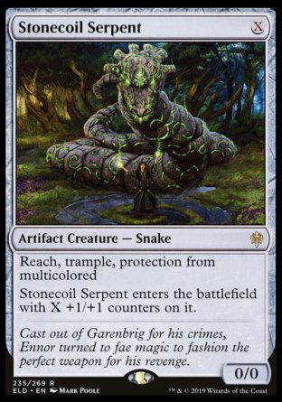 (235/269) Magic The Gathering Throne of Eldraine Single: Stonecoil Serpent Holo Rare