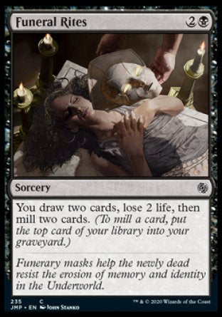(235) Magic The Gathering Jumpstart Single: Funeral Rites  Common