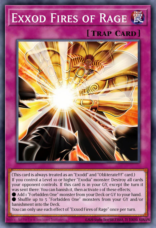 (068) YuGiOh TCG INFO: The Infinite Forbidden Single: Exxod Fires of Rage  Super Rare