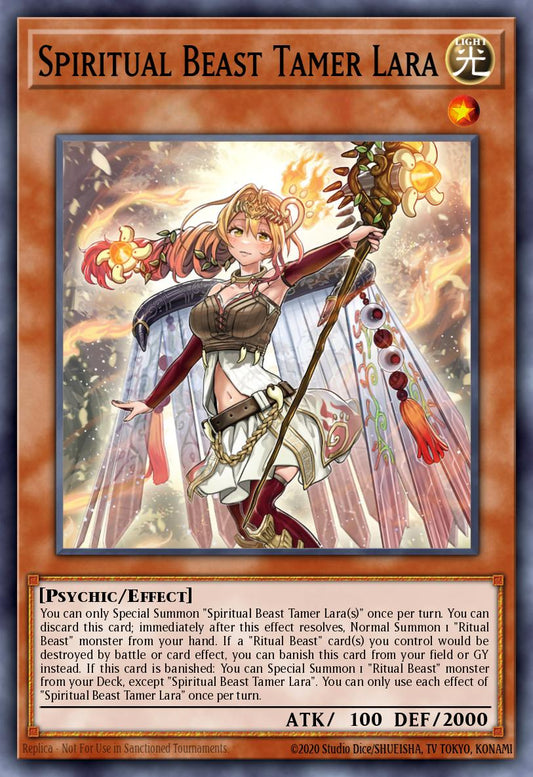 (017) YuGiOh TCG BLTR: Battles of Legend: Terminal Revenge Single: Spiritual Beast Tamer Lara (V.1 - Secret Rare)  Secret Rare