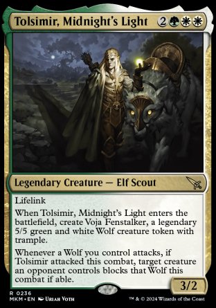 (236) Magic The Gathering Murders at Karlov Manor Single: Tolsimir, Midnight's Light Holo Rare