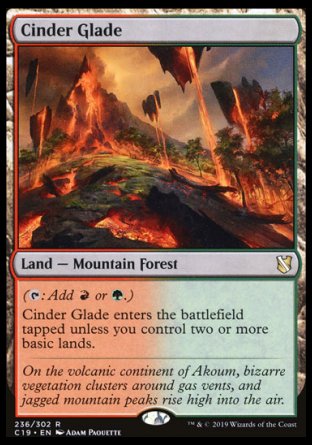 (236) Magic The Gathering Commander 2019 Single: Cinder Glade  Rare