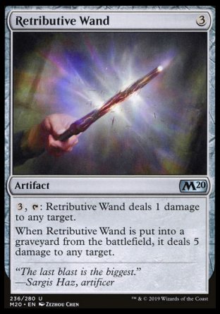 (236/280) Magic The Gathering Core 2020 Single: Retributive Wand Holo Uncommon