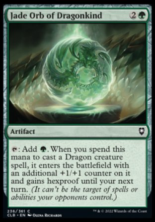 (236) Magic The Gathering Commander Legends: Battle for Baldur's Gate Single: Jade Orb of Dragonkind  Common