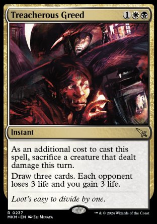 (237) Magic The Gathering Murders at Karlov Manor Single: Treacherous Greed Holo Rare