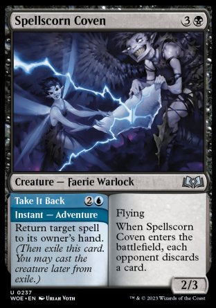 (237) Magic The Gathering Wilds of Eldraine Single: Spellscorn Coven // Take It Back Holo Uncommon