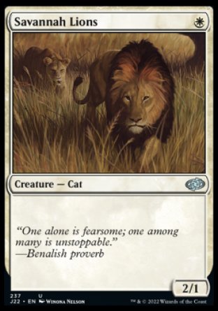 (237) Magic The Gathering Jumpstart 2022 Single: Savannah Lions  Uncommon