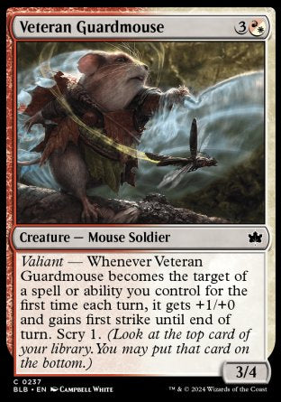 (237) Magic The Gathering Bloomburrow Single: Veteran Guardmouse Holo Common