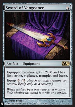 (216) Magic The Gathering The List Single: Sword of Vengeance  Rare