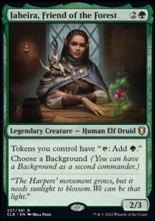 (237) Magic The Gathering Commander Legends: Battle for Baldur's Gate Single: Jaheira, Friend of the Forest  Rare