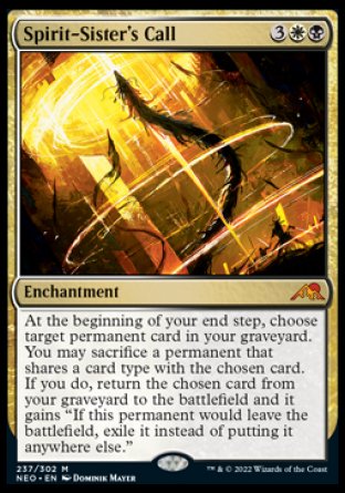 (237) Magic The Gathering Kamigawa: Neon Dynasty Single: Spirit-Sister's Call Holo Mythic