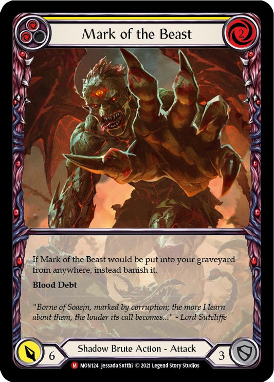(MON124) Flesh & Blood TCG Monarch - First Single: Mark of the Beast (Extended Art Rainbow Foil)  Majestic