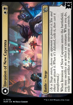 (238) Magic The Gathering March of the Machine Single: Invasion of New Capenna // Holy Frazzle-Cannon Holo Uncommon