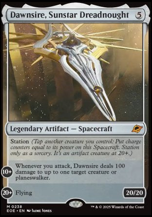 (238) Magic The Gathering Edge of Eternities Single: Dawnsire, Sunstar Dreadnought Holo Mythic
