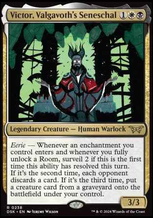 (238) Magic The Gathering Duskmourn: House of Horror Single: Victor, Valgavoth's Seneschal  Rare