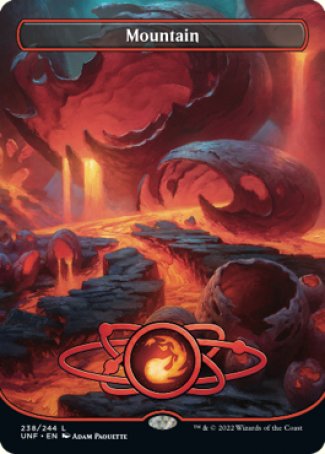 (238) Magic The Gathering Unfinity Single: Mountain (V.1) Holo Land