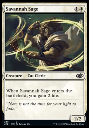 (238) Magic The Gathering Jumpstart 2022 Single: Savannah Sage  Common
