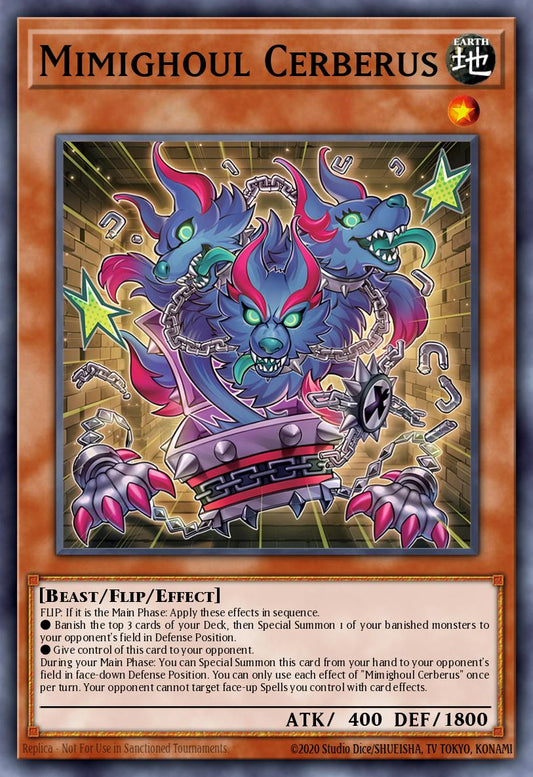 (092) YuGiOh TCG INFO: The Infinite Forbidden Single: Mimighoul Cerberus  Super Rare