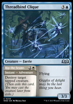 (239) Magic The Gathering Wilds of Eldraine Single: Threadbind Clique // Rip the Seams Holo Uncommon