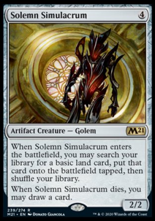 (239) Magic The Gathering Core 2021: Promos Single: Solemn Simulacrum (V.1)  Rare