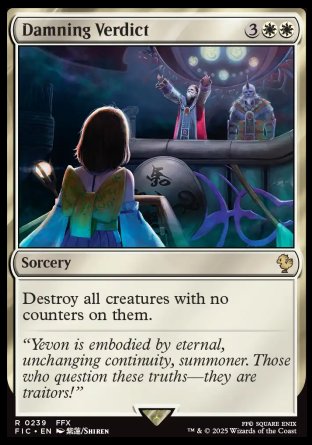 (239) Magic The Gathering Commander: Magic: The Gathering - FINAL FANTASY: Collector's Edition Single: Damning Verdict Holo Rare