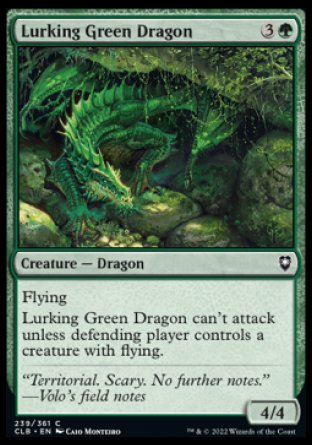 (239) Magic The Gathering Commander Legends: Battle for Baldur's Gate Single: Lurking Green Dragon Holo Common