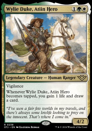 (239) Magic The Gathering Outlaws of Thunder Junction Single: Wylie Duke, Atiin Hero  Rare