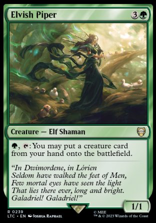 (239) Magic The Gathering Commander: The Lord of the Rings: Tales of Middle-earth Single: Elvish Piper  Rare