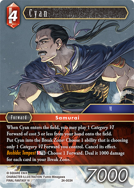 (003) Final Fantasy TCG Hidden Legends Single: Cyan (24-003) (V.1)  Hero