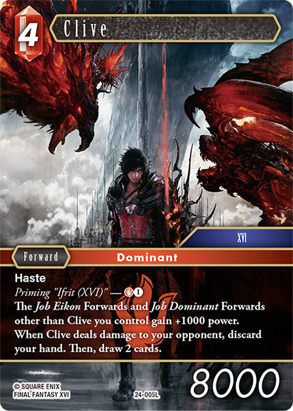 (005) Final Fantasy TCG Hidden Legends Single: Clive (24-005) (V.1) Holo Legend