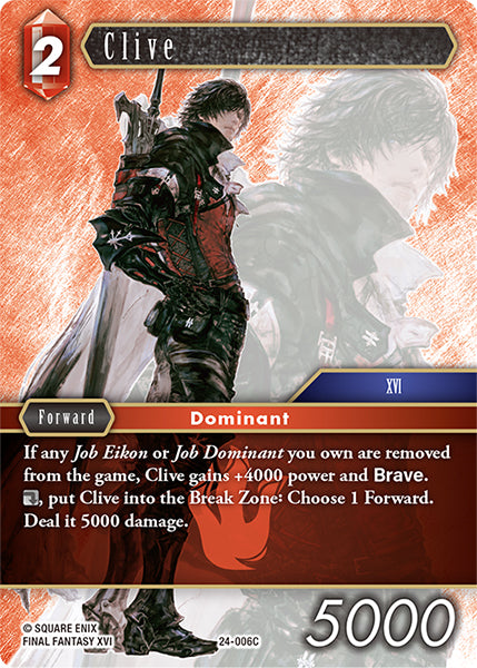 (006) Final Fantasy TCG Hidden Legends Single: Clive (24-006)  Common