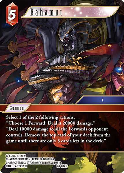 (014) Final Fantasy TCG Hidden Legends Single: Bahamut (24-014) (V.1) Holo Hero