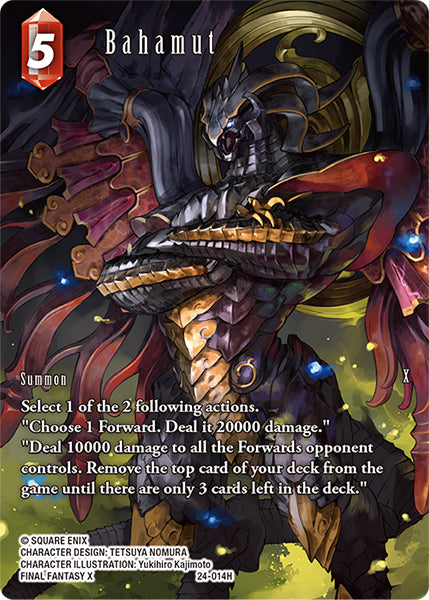 (014) Final Fantasy TCG Hidden Legends Single: Bahamut (24-014) (V.2) Holo Hero