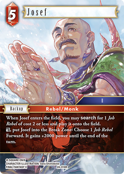 (018) Final Fantasy TCG Hidden Legends Single: Josef (24-018) (V.1) Holo Rare