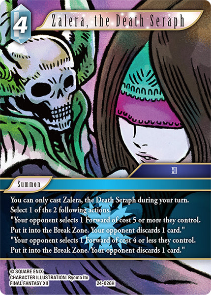 (026) Final Fantasy TCG Hidden Legends Single: Zalera, the Death Seraph (24-026) (V.1) Holo Hero