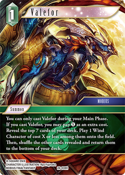 (038) Final Fantasy TCG Hidden Legends Single: Valefor (24-038) Holo Hero