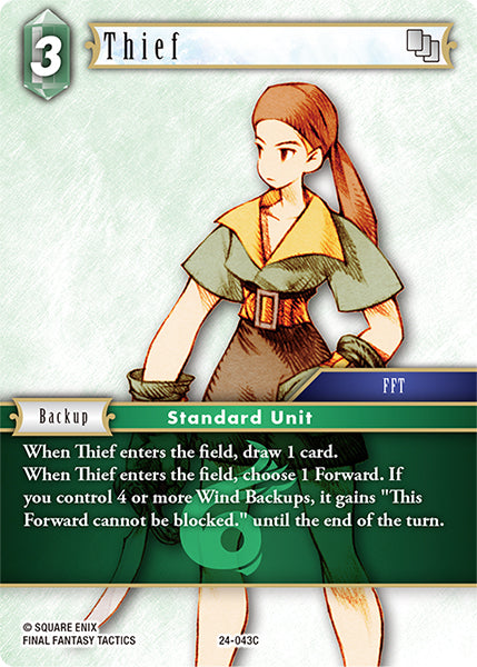 (043) Final Fantasy TCG Hidden Legends Single: Thief (24-043)  Common