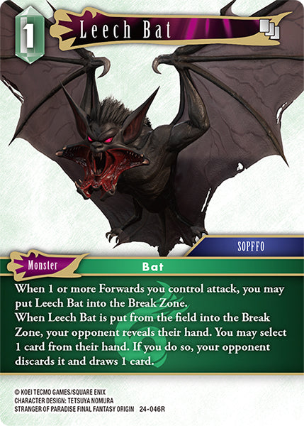 (046) Final Fantasy TCG Hidden Legends Single: Leech Bat (24-046) Holo Rare