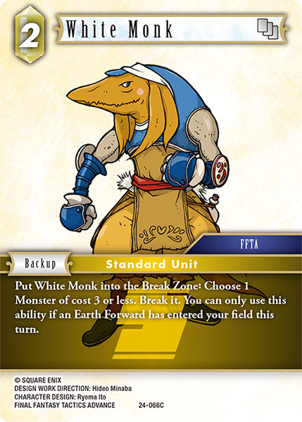 (066) Final Fantasy TCG Hidden Legends Single: White Monk (24-066)  Common