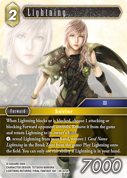 (070) Final Fantasy TCG Hidden Legends Single: Lightning (24-070) Holo Legend