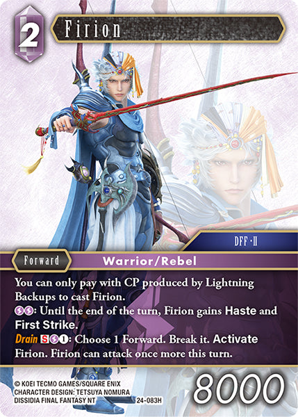 (083) Final Fantasy TCG Hidden Legends Single: Firion (24-083) Holo Hero
