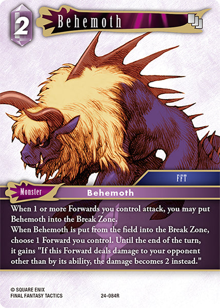 (084) Final Fantasy TCG Hidden Legends Single: Behemoth (24-084)  Rare