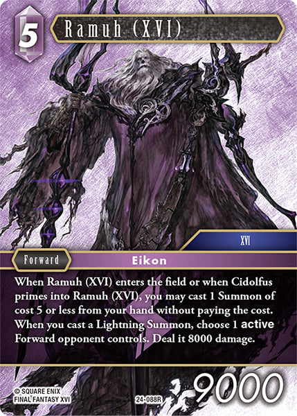 (088) Final Fantasy TCG Hidden Legends Single: Ramuh (XVI) (24-088)  Rare