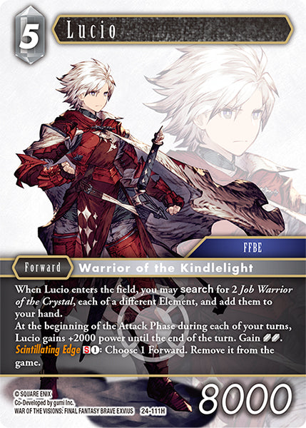 (111) Final Fantasy TCG Hidden Legends Single: Lucio (24-111) Holo Hero