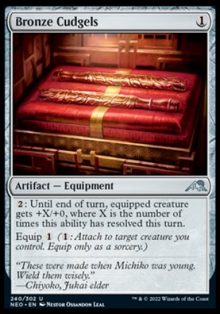 (240) Magic The Gathering Kamigawa: Neon Dynasty Single: Bronze Cudgels Holo Uncommon